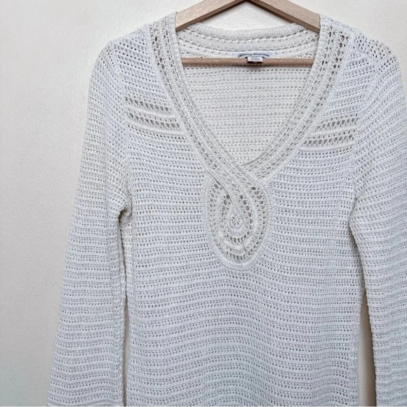 Tommy Bahama Womens Small Sand Dollar Shimmer  Tunic Sweater In Soft Gold - Picture 9 of 16